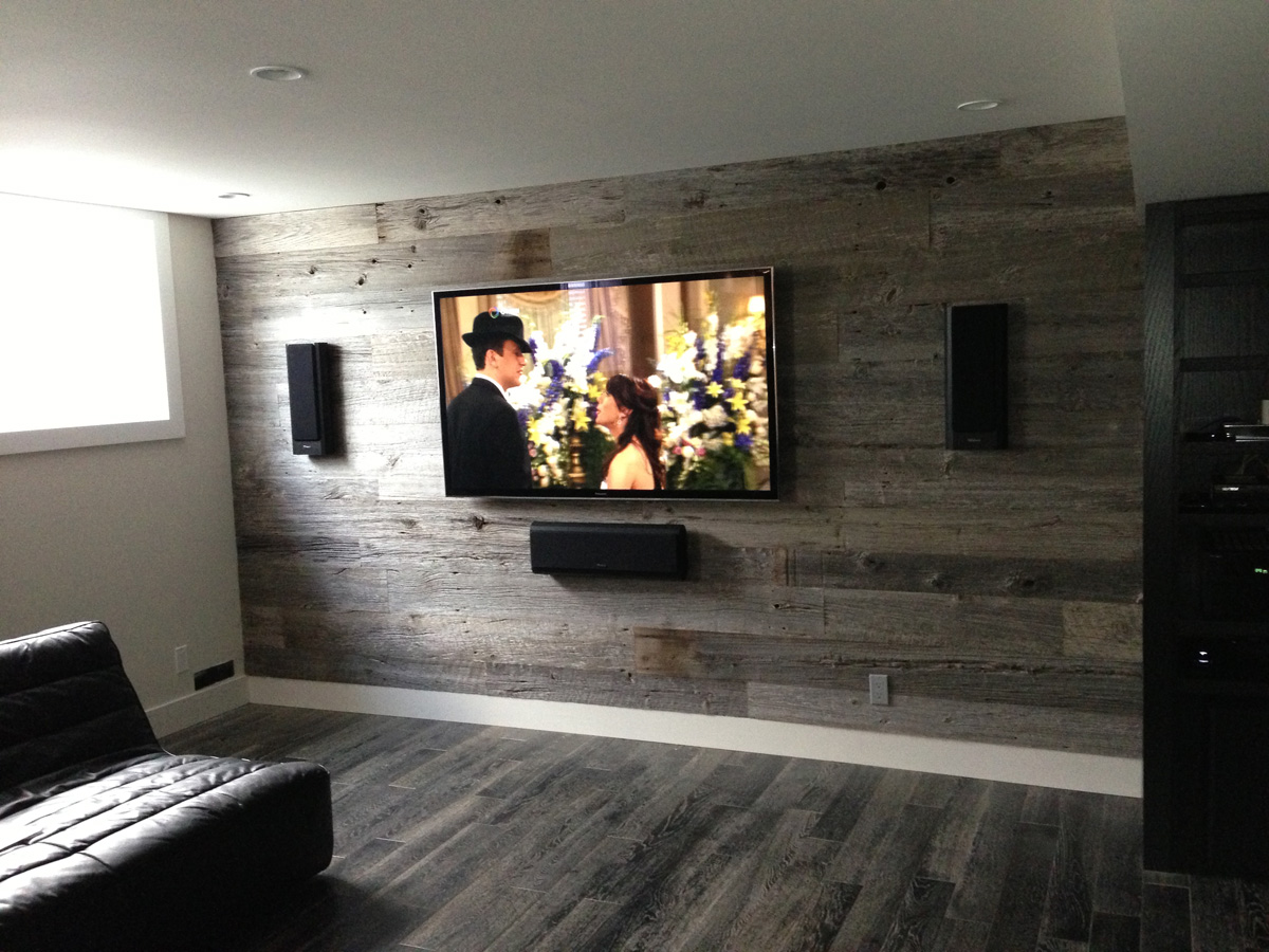 On wall home theater